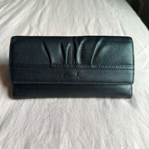 Coach Vintage Soho Pleated Leather Tri-Fold Wallet Black